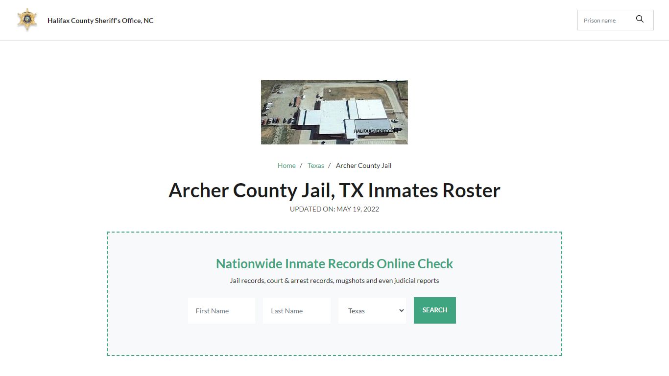 Archer County Jail, TX Jail Roster, Name Search