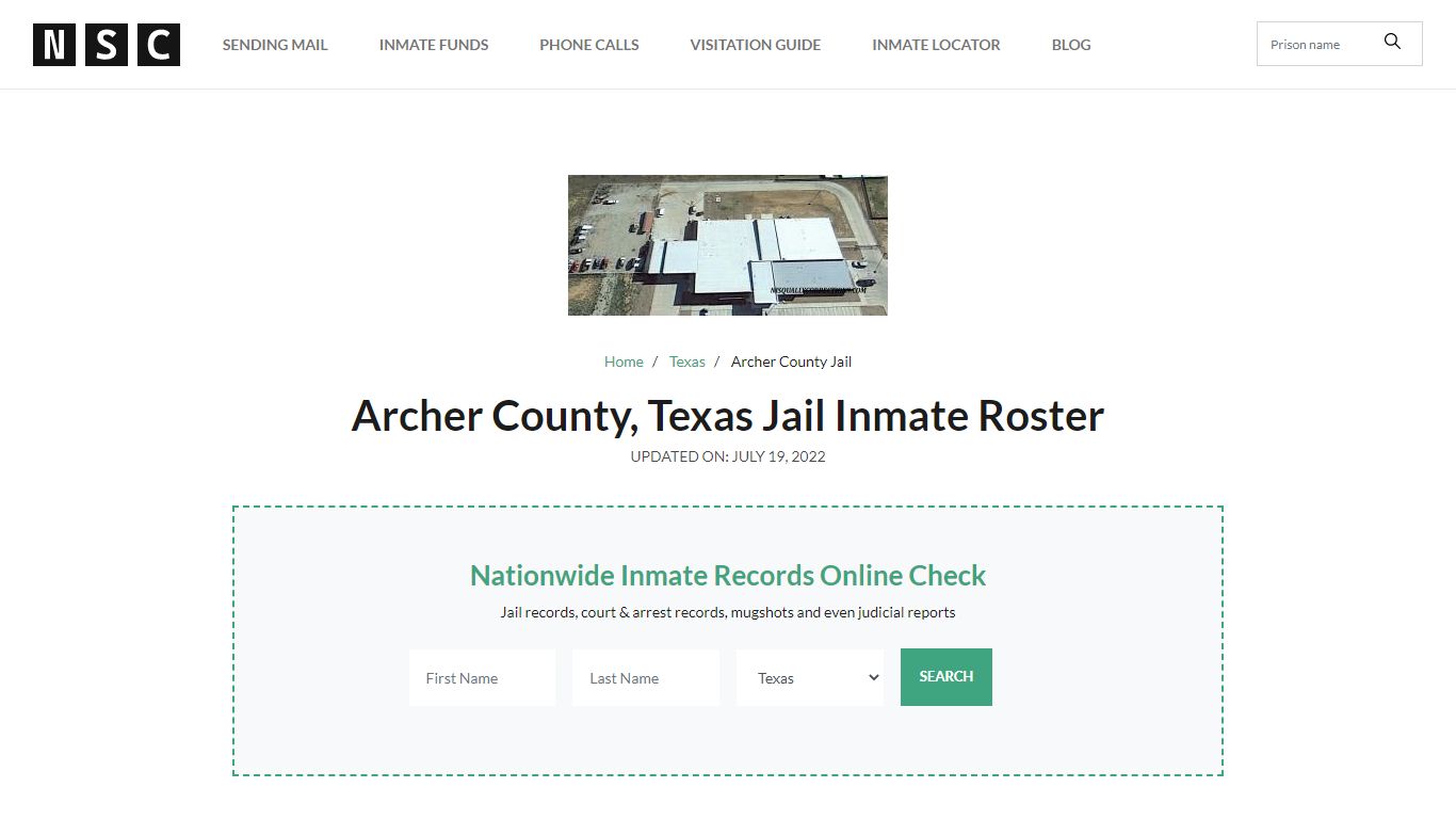 Archer County, Texas Jail Inmate Roster